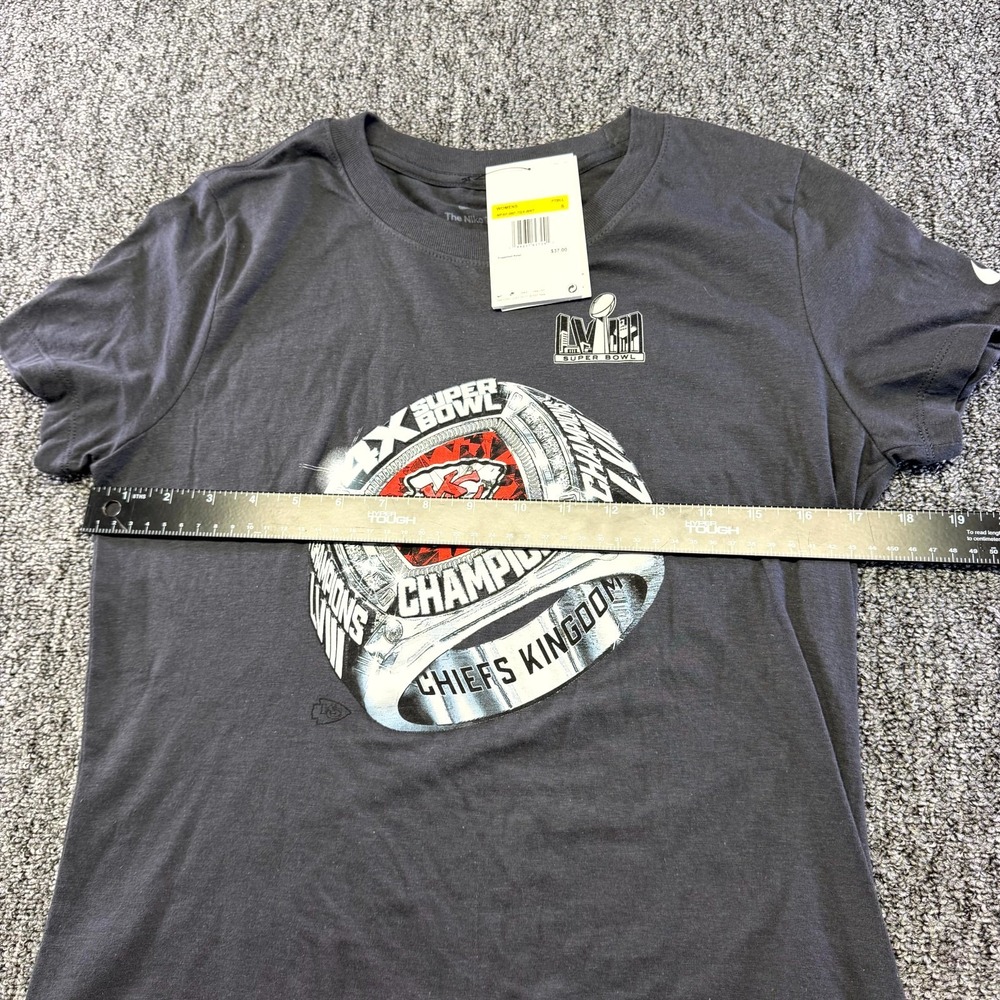Kansas City Chiefs T Shirt Womens Small Black Nike Anthracite NFL Crew Neck Tee - Picture 10 of 16